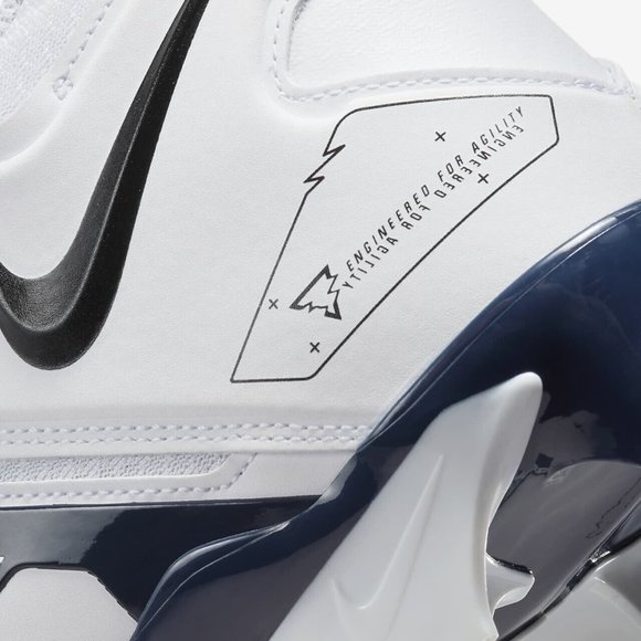 Men's Nike Alpha Menace Pro 3 Football Cleats White Navy CT6649-108 NEW - Picture 8 of 15